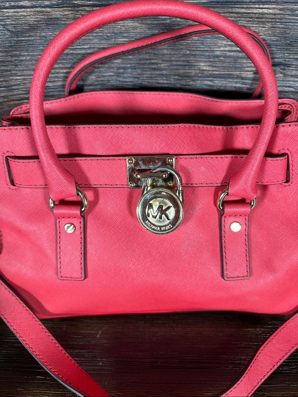 Michael Kors Pink Satchel with Gold Hardware